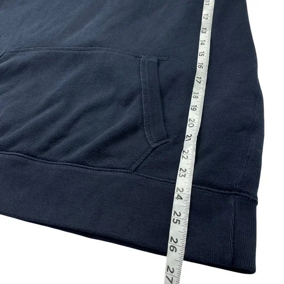 Abercrombie & Fitch Mens Moose Pullover Sweatshirt Navy Blue Sherpa Hood Size L - Picture 7 of 8